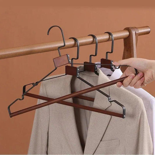 5 pcs Modern Retro Iron Clothes Coat Hanger(Black/White) │ Vintage Metal Wardrobe Organizer - Besontique Home