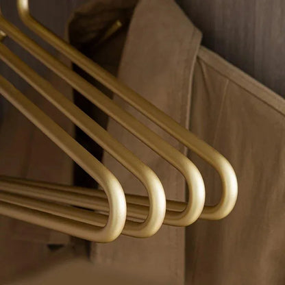 5 pcs Solid Matte Gold/Silver Clothes Coat Hanger │ Seamless Metal Wardrobe Organizer - Besontique Home