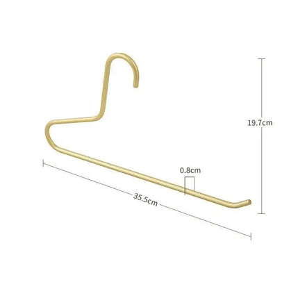5 pcs Solid Matte Gold/Silver Trouser Pants Clothes Hanger │ Seamless Metal Wardrobe Organizer - Besontique Home