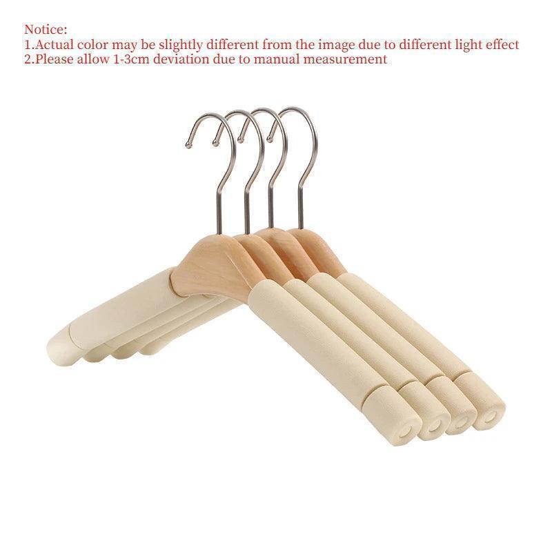 5 pcs Solid Wood Sponge Hangers │ Modern 360°Rotating Non-slip Clothes Organizer - Besontique Home