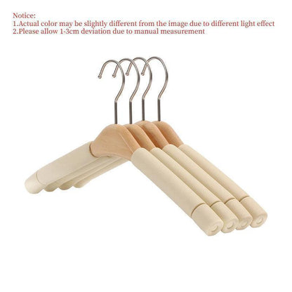 5 pcs Solid Wood Sponge Hangers │ Modern 360°Rotating Non-slip Clothes Organizer - Besontique Home