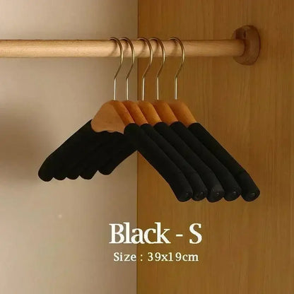5 pcs Solid Wood Sponge Hangers │ Modern 360°Rotating Non-slip Clothes Organizer - Besontique Home