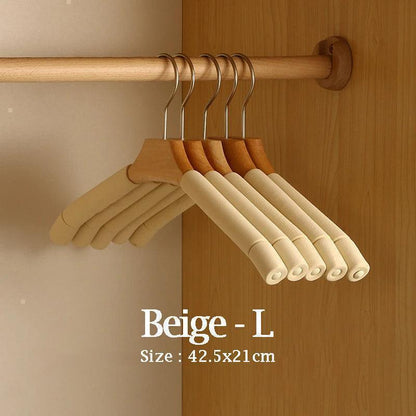 5 pcs Solid Wood Sponge Hangers │ Modern 360°Rotating Non-slip Clothes Organizer - Besontique Home