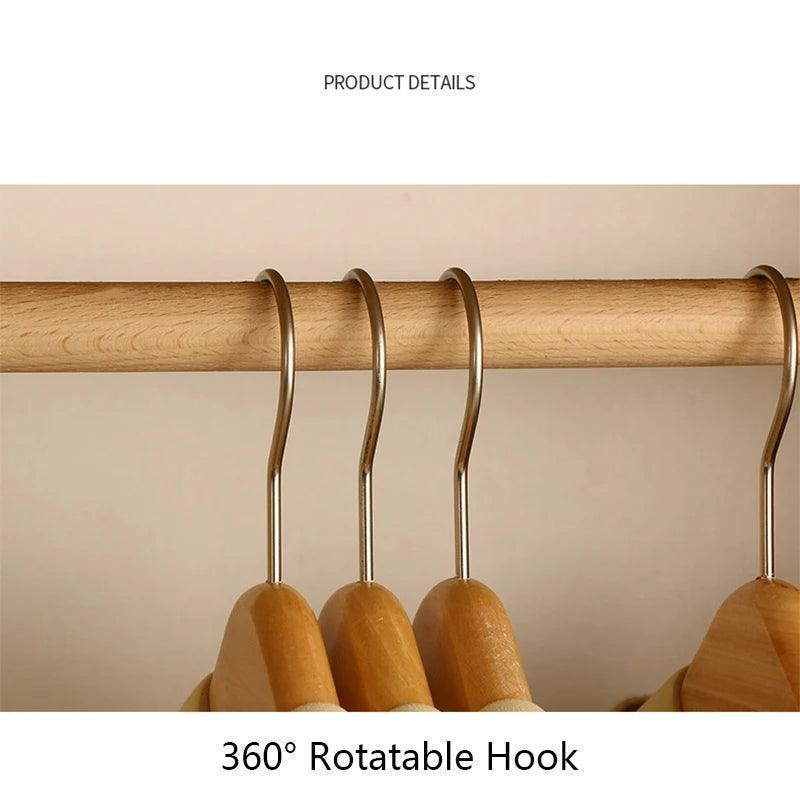 5 pcs Solid Wood Sponge Hangers │ Modern 360°Rotating Non-slip Clothes Organizer - Besontique Home
