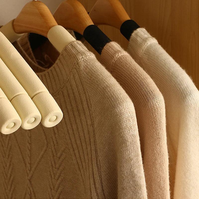5 pcs Solid Wood Sponge Hangers │ Modern 360°Rotating Non-slip Clothes Organizer - Besontique Home