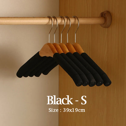 5 pcs Solid Wood Sponge Non-slip Hangers │ Modern style 360°Rotating Clothes Rack Organizer - Besontique