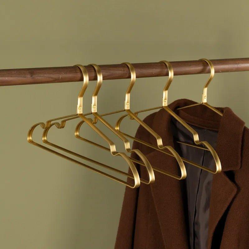 5/10 pcs Solid Matte Aluminum Alloy Clothes Hangers │ Anti-Slip Metal Rack Wardrobe Organizer - Besontique