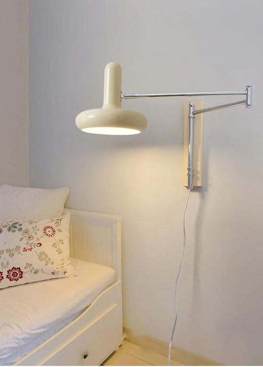Simple White Beige Arm Wall Lamp │ Modern Nordic Style LED Rotating Metal Hanging Light (Copy)