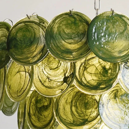 Modern Vintage Dark Green Glass Chandelier │ Crystal Pendant Pendant Ceiling Lamp Light - Besontique Home