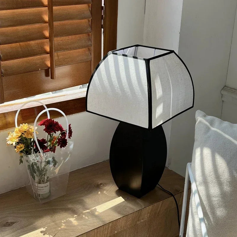 Modern Simple Black White Table Lamp │ Minimalist Living room Bedroom Decor Lighting