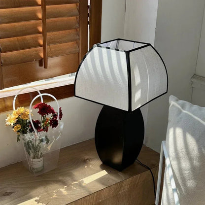 Modern Simple Black White Table Lamp │ Minimalist Living room Bedroom Decor Lighting