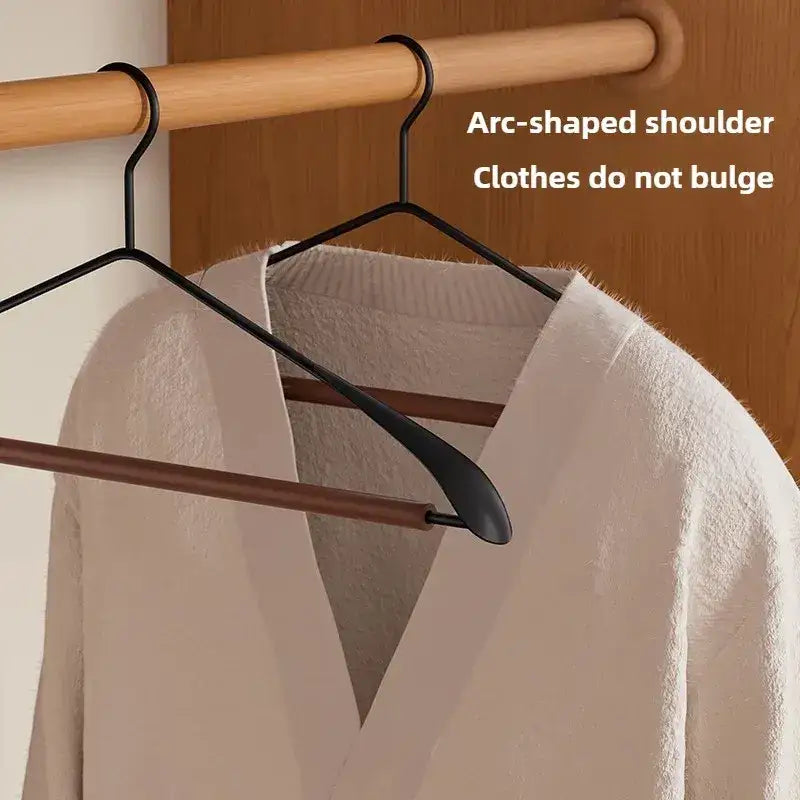 Modern Vintage Heavy-Duty Wood & Black Iron Clothes Hanger │ Wide Non-Slip Garment Racks  Besontique Home