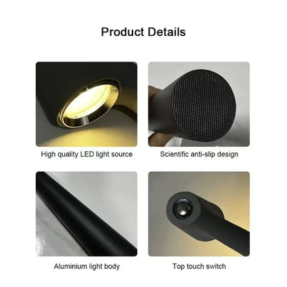 Minimal Dimming USB Chargable Reading Table Lamp │ Modern Small Wireless Portable Light