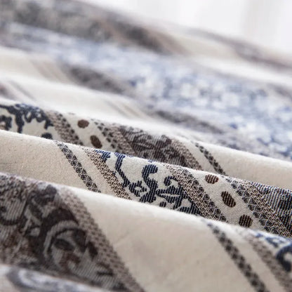 Bohemain style Double Layer Yarn Bedding Set │ Modern Boho Cotton Bed Duvet cover Pillow case - Besontique Home