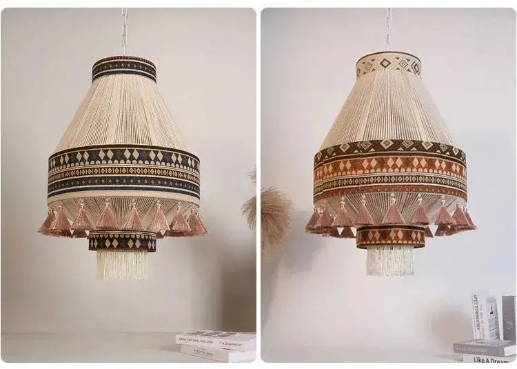 Bohemian Fringe Pendant Tassel Ceiling Light – Boho Style Chandelier for Home Décor - Besontique Home