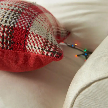 Black Green Red Plaid Rustic style Cushion Cover │ Christmas Home Decorative Throw Pillow Covers - Besontique Home