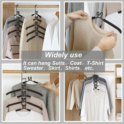 Multi-Layer Metal Clothes Hanger Organizer | Non-Slip Foam Padded Closet Space Saver Besontique Home Decor 