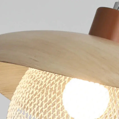 Minimal French Wood & Metal Pendant Lamp – Modern Ceiling Light Fixture - Besontique Home