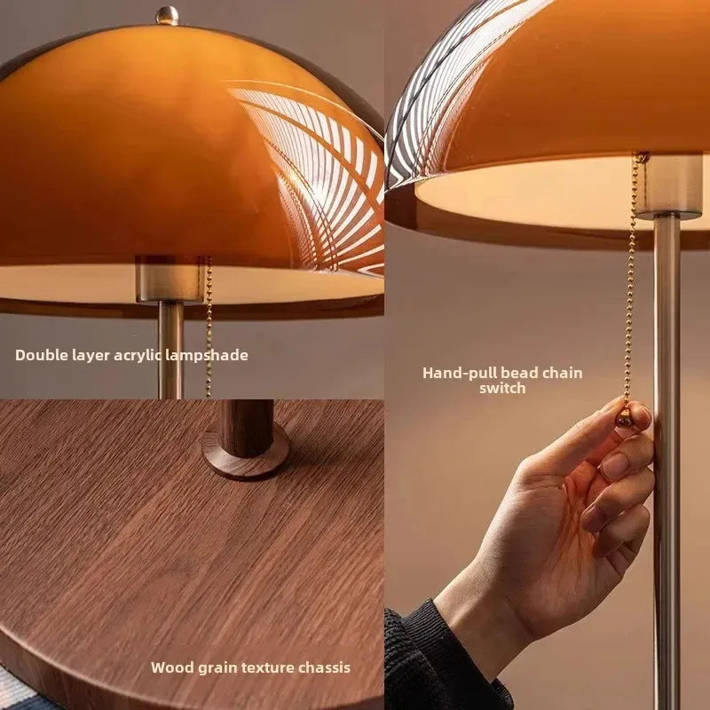 Vintage Orange Arc Floor Lamp – Adjustable Retro Reading Light Besontique Home Decor 