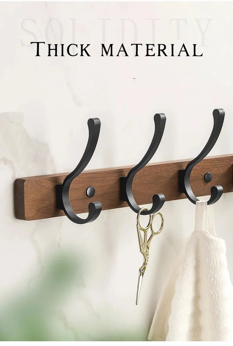 Modern Rustic Wooden Coat Rack Wall Mount with Hooks (Black/White) Besontique Home Decor
