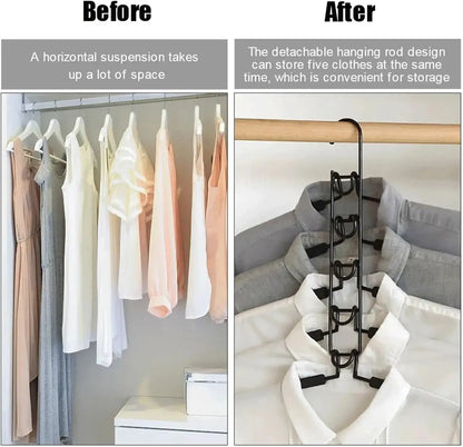 Multi-Layer Metal Clothes Hanger Organizer | Non-Slip Foam Padded Closet Space Saver Besontique Home Decor 