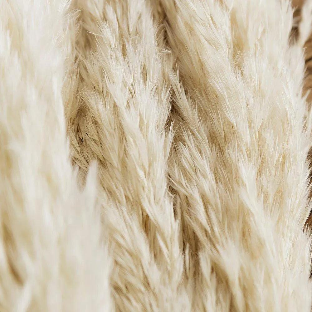 60cm Real Cream White Dried Pampas Grass Bouquet │ Fluffy Feather For Modern Boho Home Decoration Ornament - Besontique Home