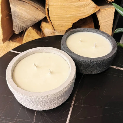 Handgemachtes Betonkerzen-Set "Black and White natural" - Stilvolle Sojawachskerze für Ihr Zuhause. Aromatherapie Kerze -aus dem Südschwarzwald