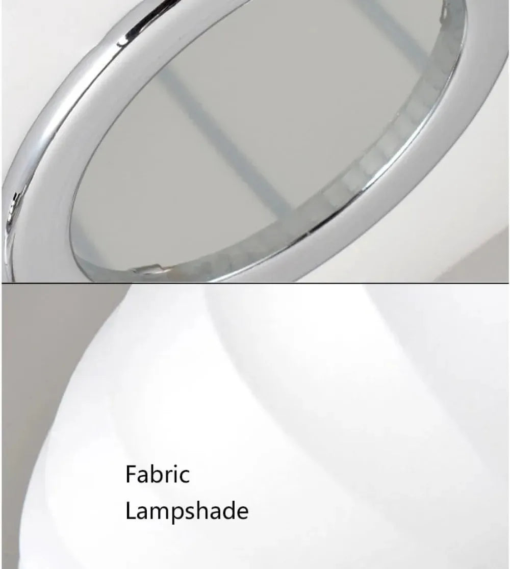 Minimal Nordic Silk Fabric Pendant Light │ Japandi style White Ceiling Hanging Chandelier