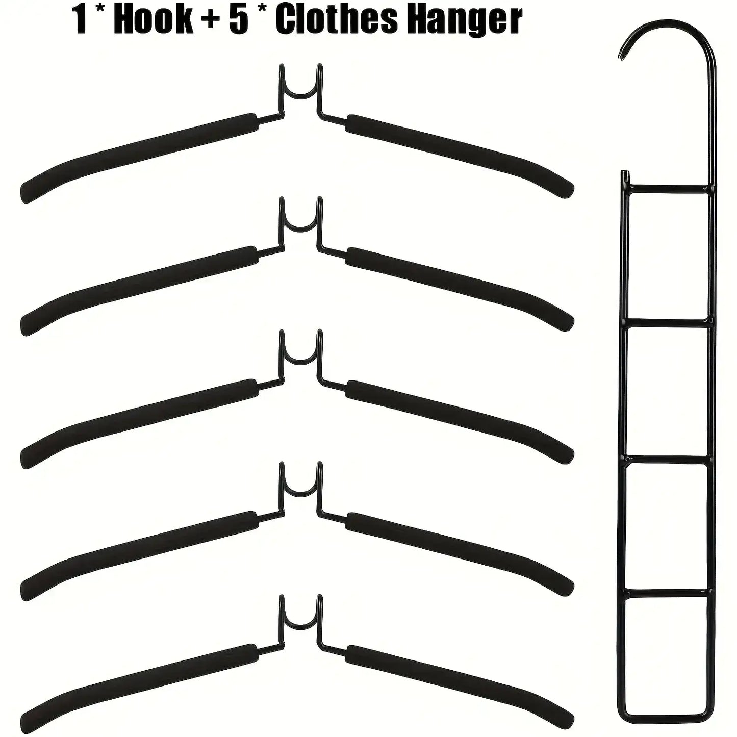 Multi-Layer Metal Clothes Hanger Organizer | Non-Slip Foam Padded Closet Space Saver Besontique Home Decor 