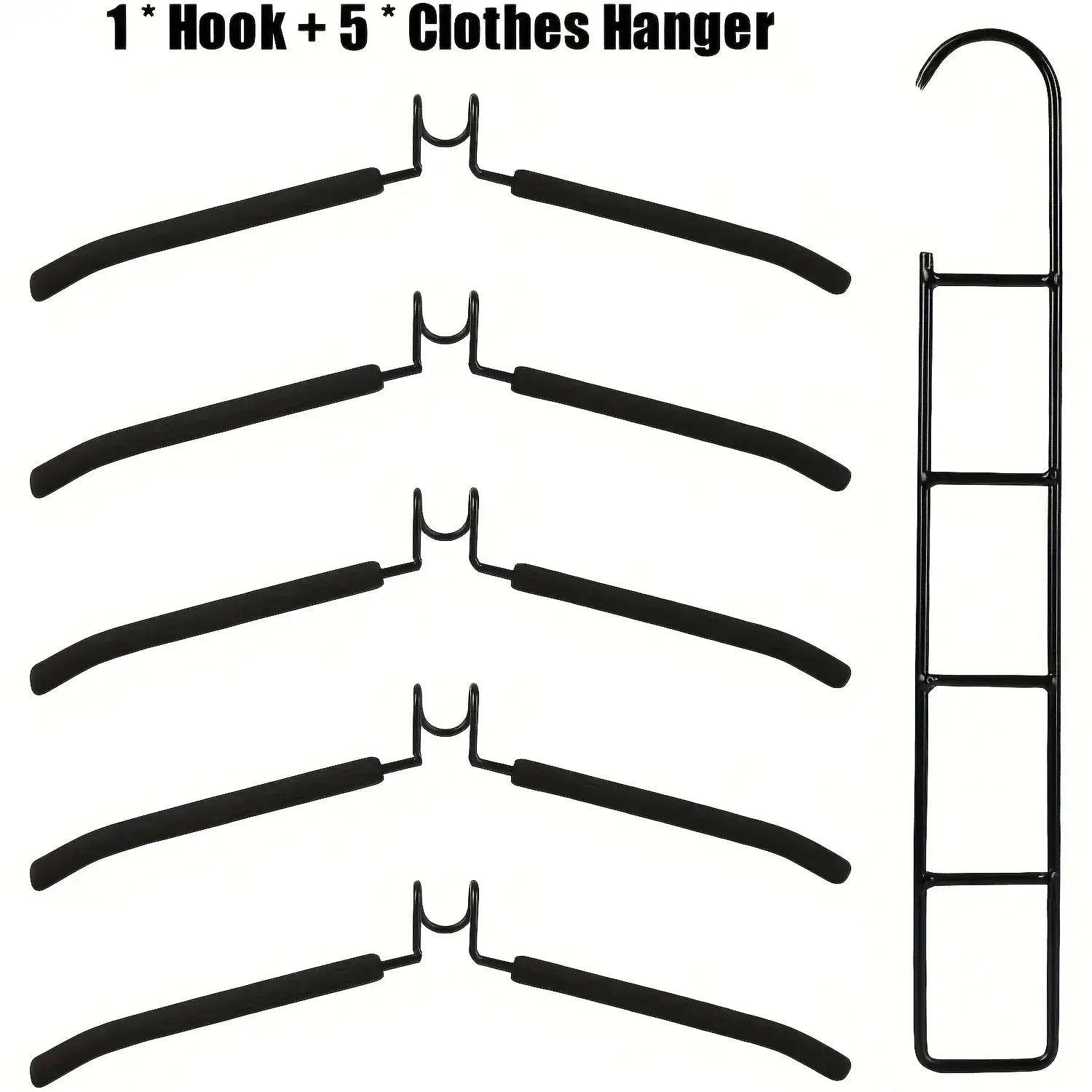 Multi-Layer Metal Clothes Hanger Organizer | Non-Slip Foam Padded Closet Space Saver Besontique Home Decor 