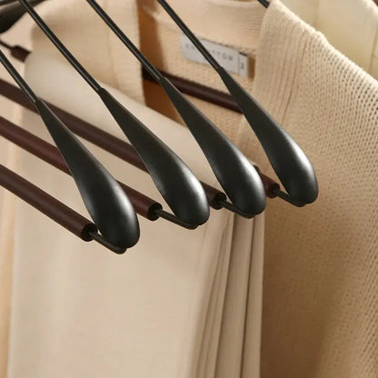 Modern Vintage Heavy-Duty Wood & Black Iron Clothes Hanger │ Wide Non-Slip Garment Racks  Besontique Home
