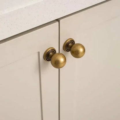 French Retro Solid Brass Bronze Furniture Door Knob │ Antique Kitchen Drawer Wardrobe Handles - Besontique Home