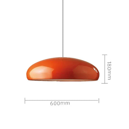 Modern Nordic dome pendant light above dining table orange black white red besontique home decor
