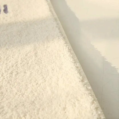 Cream Plush Irregular Rug Soft Fluffy Carpet for Bedroom - Besontique Home