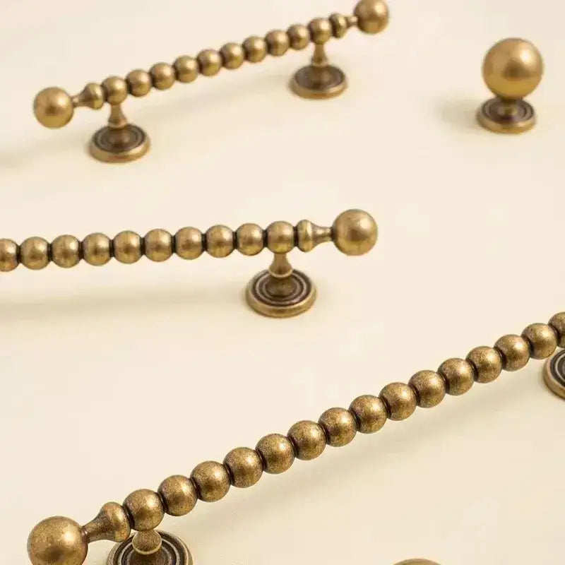 French Retro Solid Brass Bronze Furniture Door Knob │ Antique Kitchen Drawer Wardrobe Handles - Besontique Home
