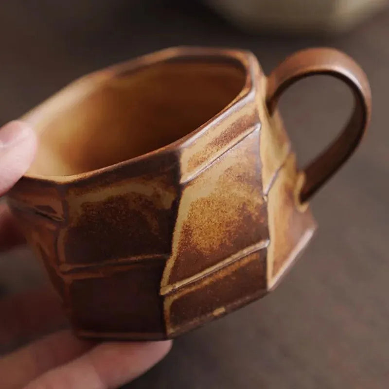 Retro Vintage Irregular Ceramic Mug Cup │ Modern Simple Design Kitchenware - Besontique Home