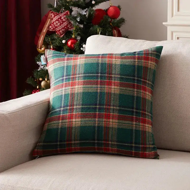 Scottish Tartan Plaid Cushion Cover │ Christmas Home Decorative Throw Pillow Cover - Besontique Home