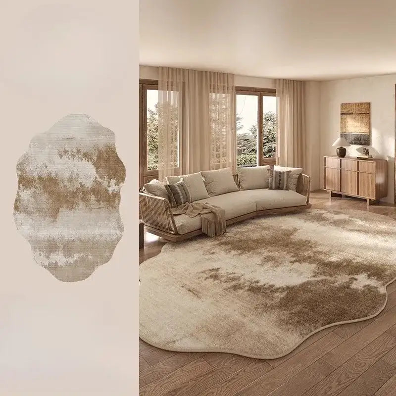 Modern Brush pattern Light Plush Irregular Rug - Besontique Home