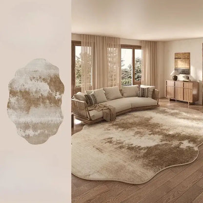 Modern Brush pattern Light Plush Irregular Rug - Besontique Home
