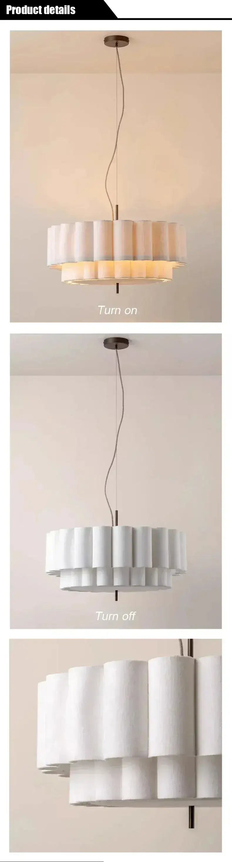 Luxuriöse Stoff Seiden Pendelleuchte | Moderne Designer Hängelampe