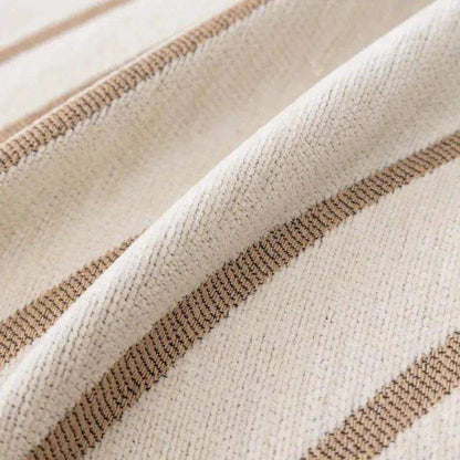 8 Chenille Line Pattern Throw Blanket with Tassel │ Simple Nordic Jacquard Reversible Double Sided Sofa Cover - Besontique Home