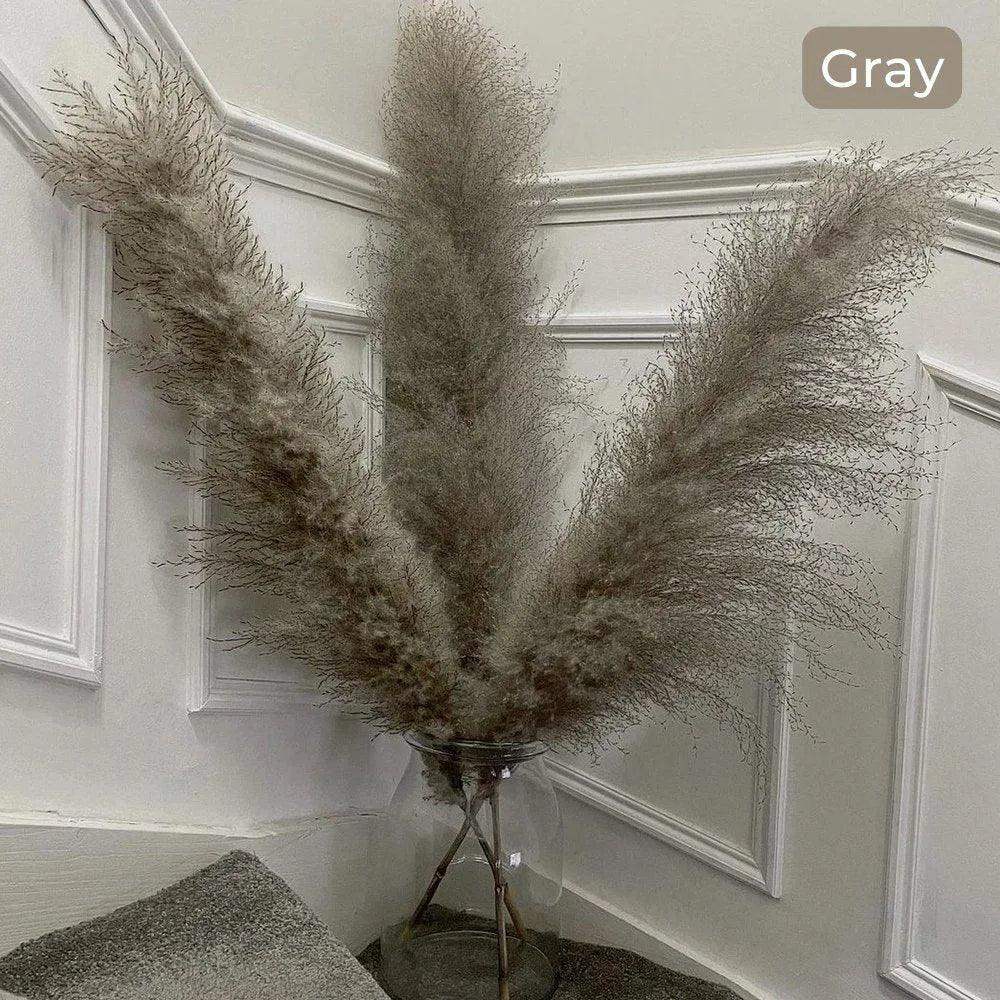 80 cm Natural Real Dried Pampas Grass Bouquet (White / Beige / Gray) │ Fluffy Feather For Modern Boho Home Decoration Ornament - Besontique Home
