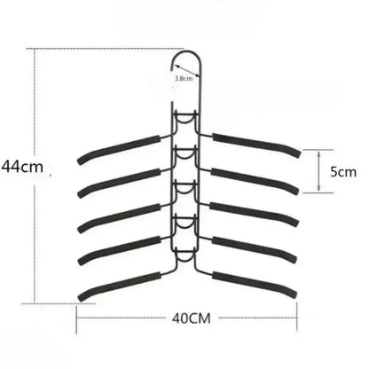 Multi-Layer Metal Clothes Hanger Organizer | Non-Slip Foam Padded Closet Space Saver Besontique Home Decor 