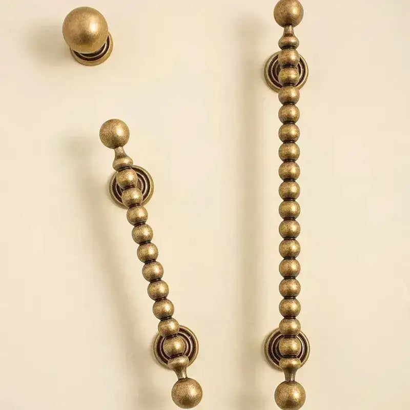 French Retro Solid Brass Bronze Furniture Door Knob │ Antique Kitchen Drawer Wardrobe Handles - Besontique Home