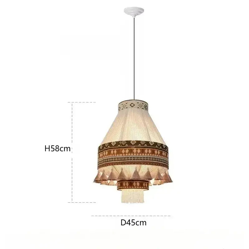 Bohemian Fringe Pendant Tassel Ceiling Light – Boho Style Chandelier for Home Décor - Besontique Home