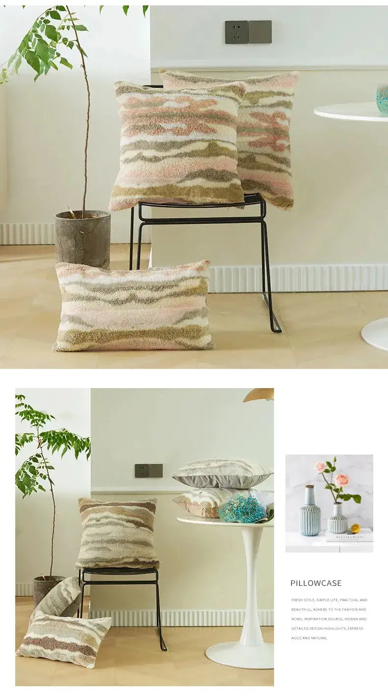 Nordic Leopard Plush Throw Pillow Cushion Cover │ Luxury Style Comfortable for Living Room Sofa Home Decor - Besontique Home