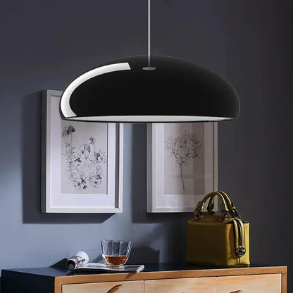 Modern Nordic dome pendant light above dining table orange black white red besontique home decor