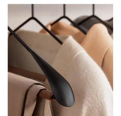 Modern Vintage Heavy-Duty Wood & Black Iron Clothes Hanger │ Wide Non-Slip Garment Racks  Besontique Home