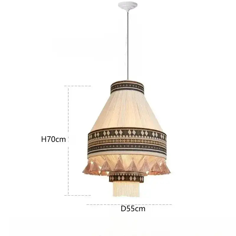Bohemian Fringe Pendant Tassel Ceiling Light – Boho Style Chandelier for Home Décor - Besontique Home