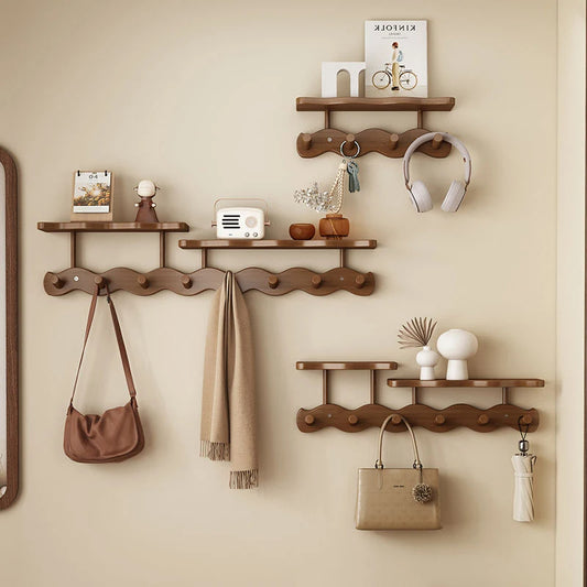 Modern Nordic Entrance Wall Mounted Coat Rack with Shelf